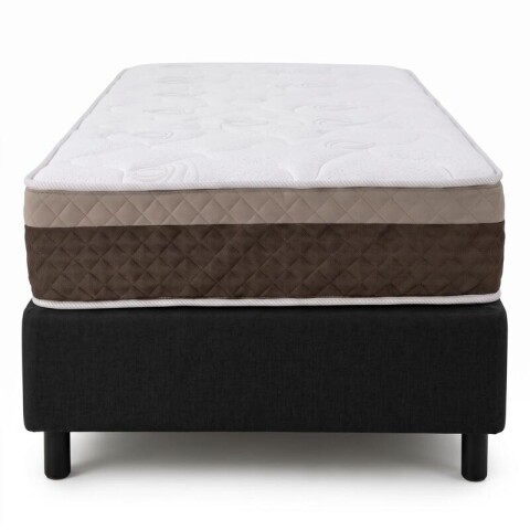 Sommier con Resortes Pocket Espuma Alta Densidad y Eurotop Soporte 130 Kg 1 Plaza 88 cm de Ancho