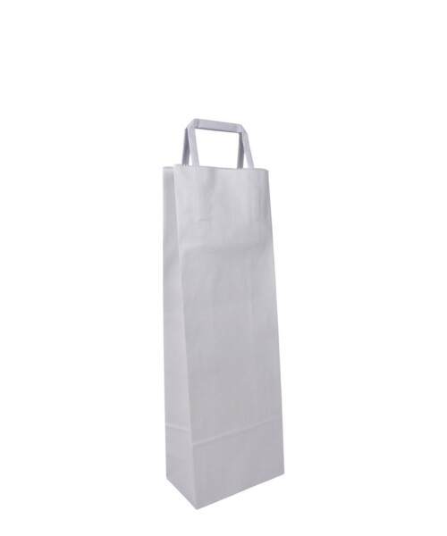 Bolsa lisa acuario 14x08x40 cm, para botella BLANCO