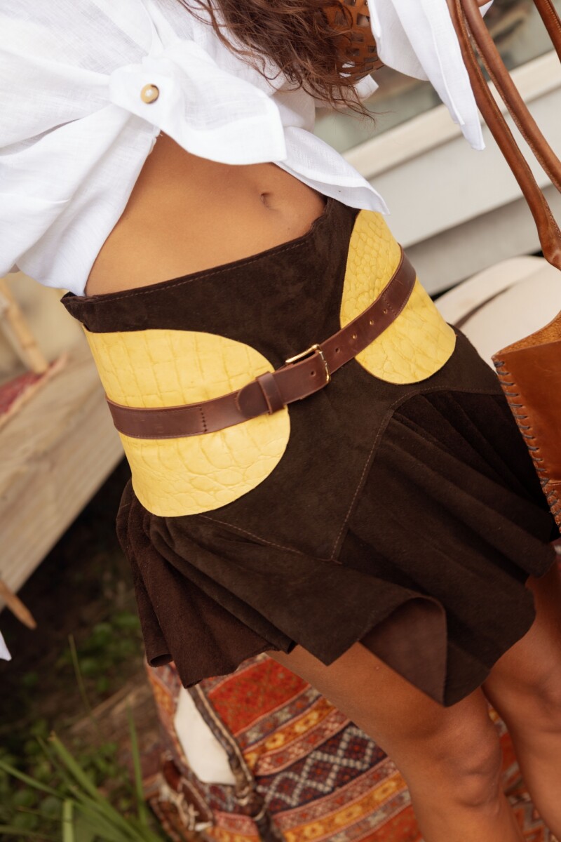 Sophisticated Belt Amarillo / Chocolate