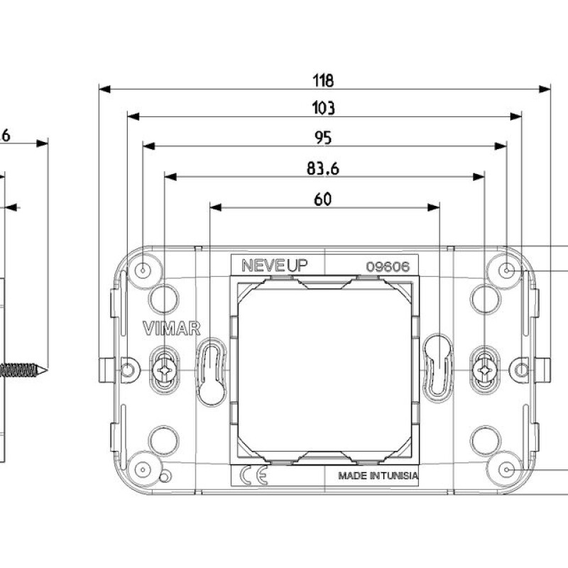 SOPORTE HORIZONTAL 2M CENTRALES CON TORNILLOS NEVE UP SOPORTE HORIZONTAL 2M CENTRALES CON TORNILLOS NEVE UP