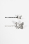 Set horquillas mariposa plateado