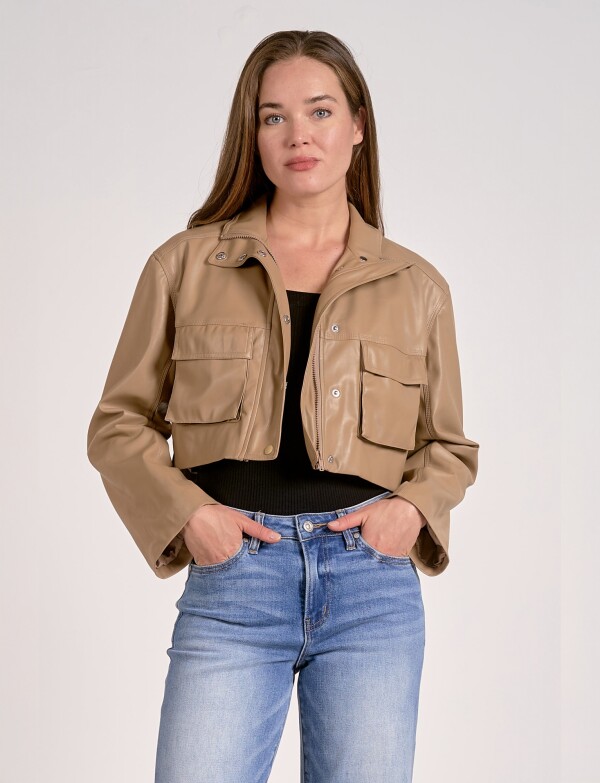 Chaqueta Eco Cuero TOSTADO