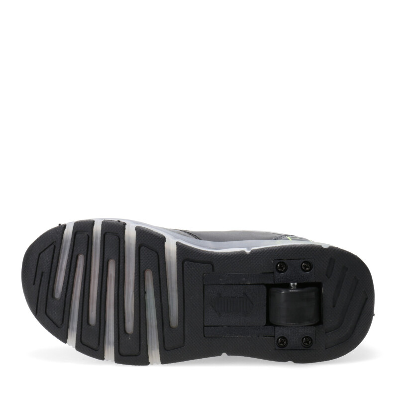 Championes Infantiles Footy Roller con Luz Led y Velcro Negro - Amarillo Lima