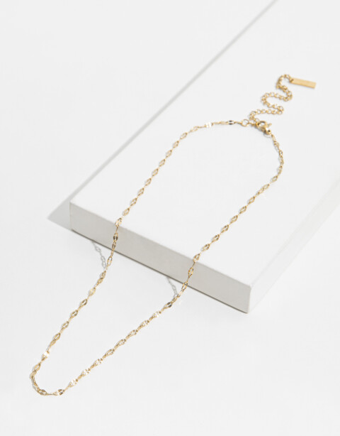 Collares Cortos Metal Collar Corto De Acero - Dorado