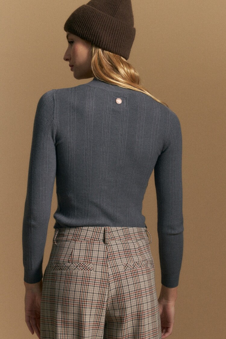 POLERA GALATEA Gris Osc Melange