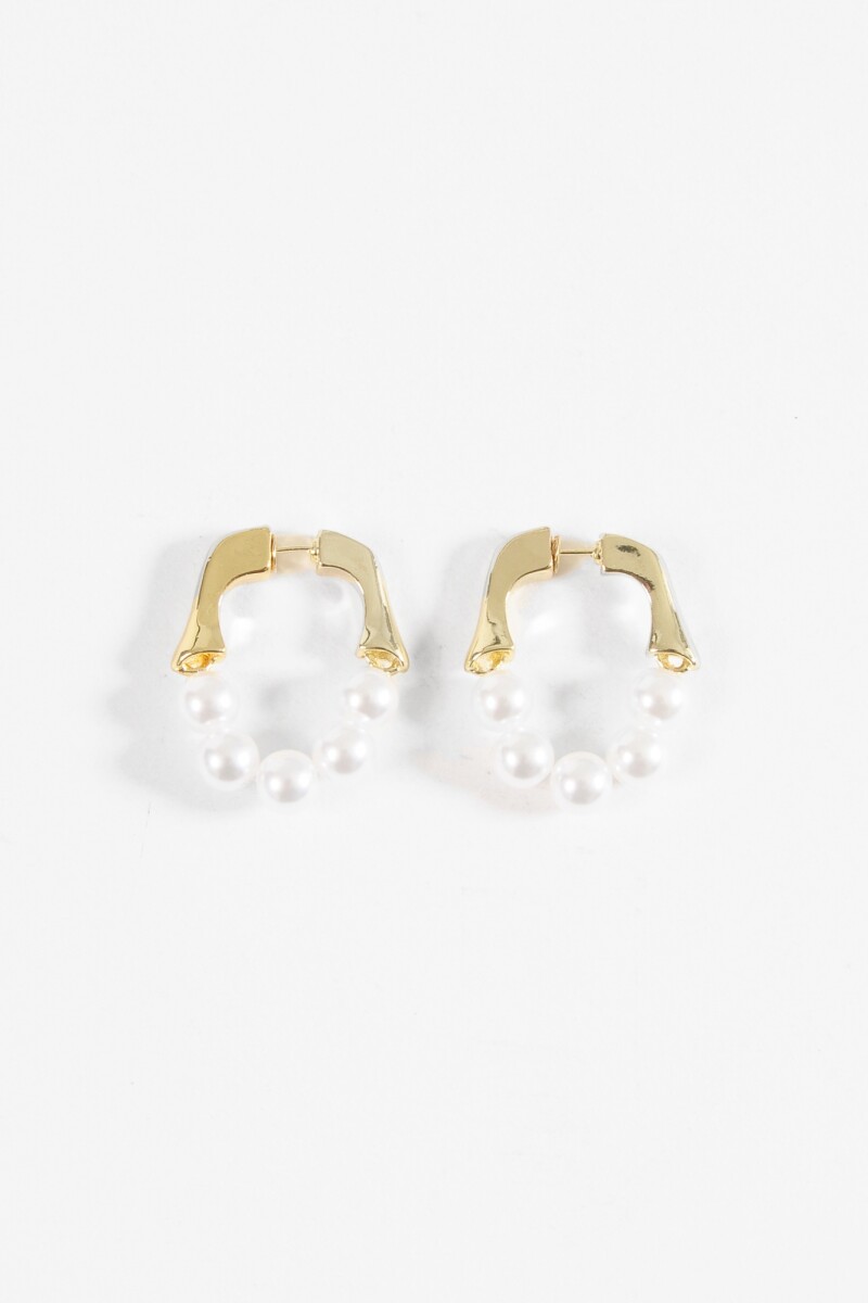 Aros perlas dorado