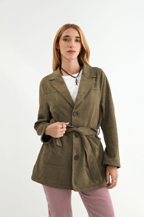 CHAQUETA GAMUZA NORMA Verde