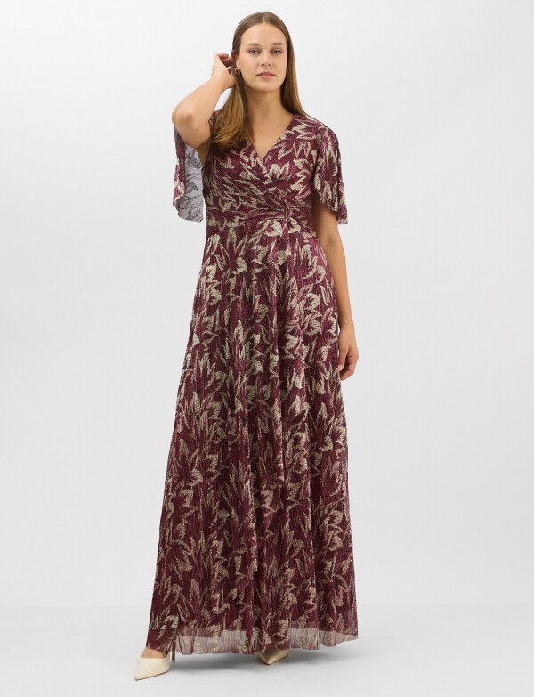 Estido Maxi Cruzado Con Brillo Metalizado BORDEAUX/MULTI