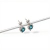 Caravanas Oval-Plata 925-Piedra Aguamarina y zirconia-CA3300 conpiedra