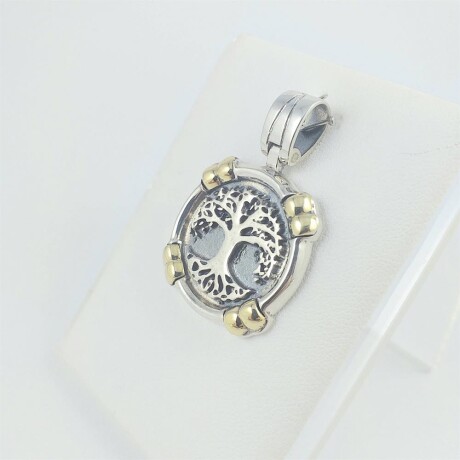 Colgante de plata 925 con detalles de double de oro 18Ktes, Árbol de la Vida, diámetro 24mm. Colgante de plata 925 con detalles de double de oro 18Ktes, Árbol de la Vida, diámetro 24mm.