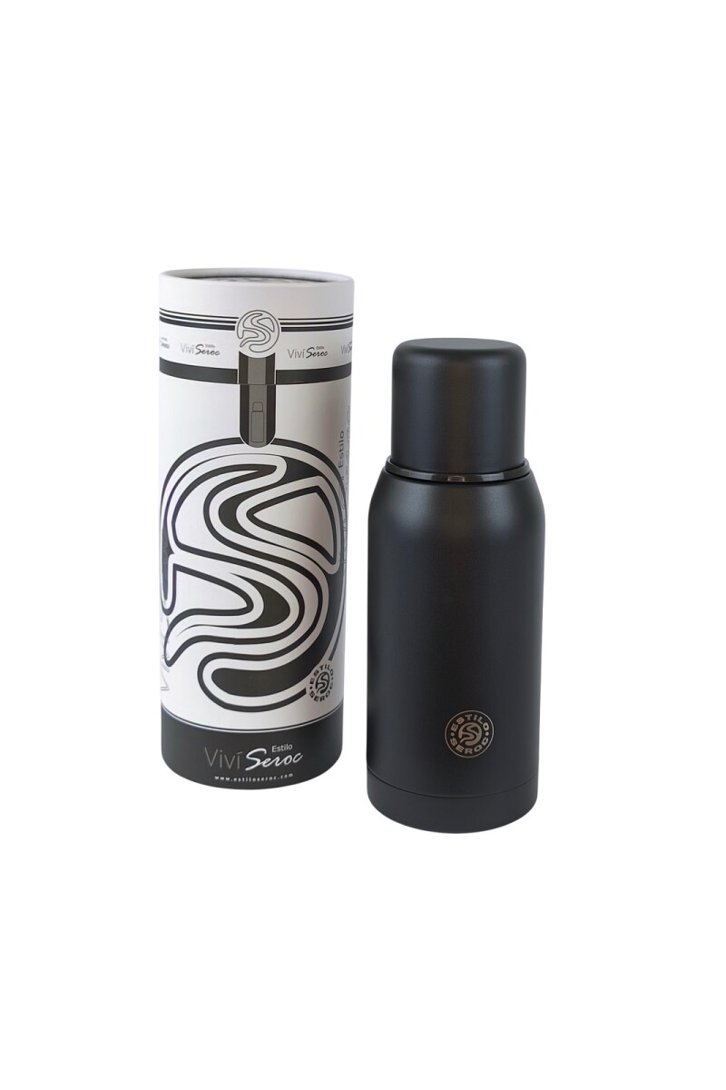 Termo acero color 750 ml Negro