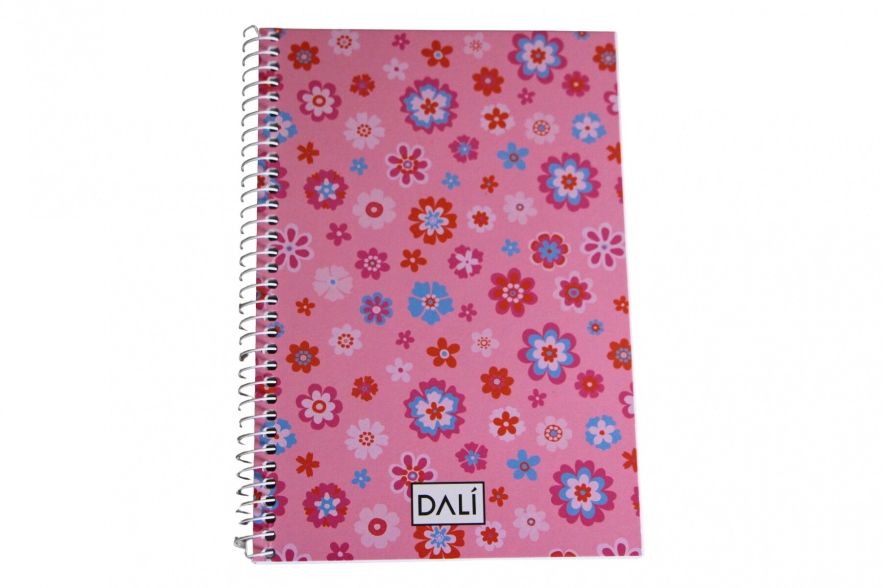 CUADERNO A5 DALI 70 HOJAS - TAPA FLORES ROSADO FUERTE 