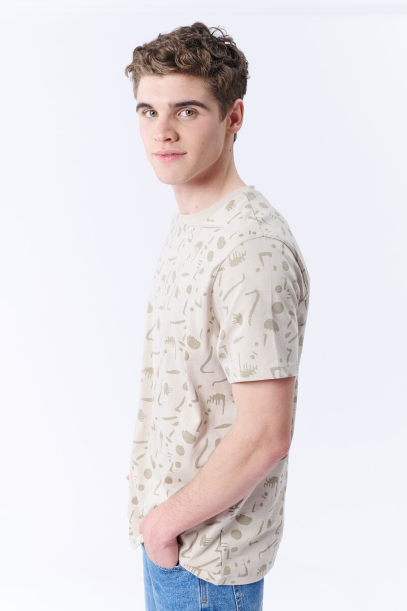 Remera estampa - Estampa Beige 