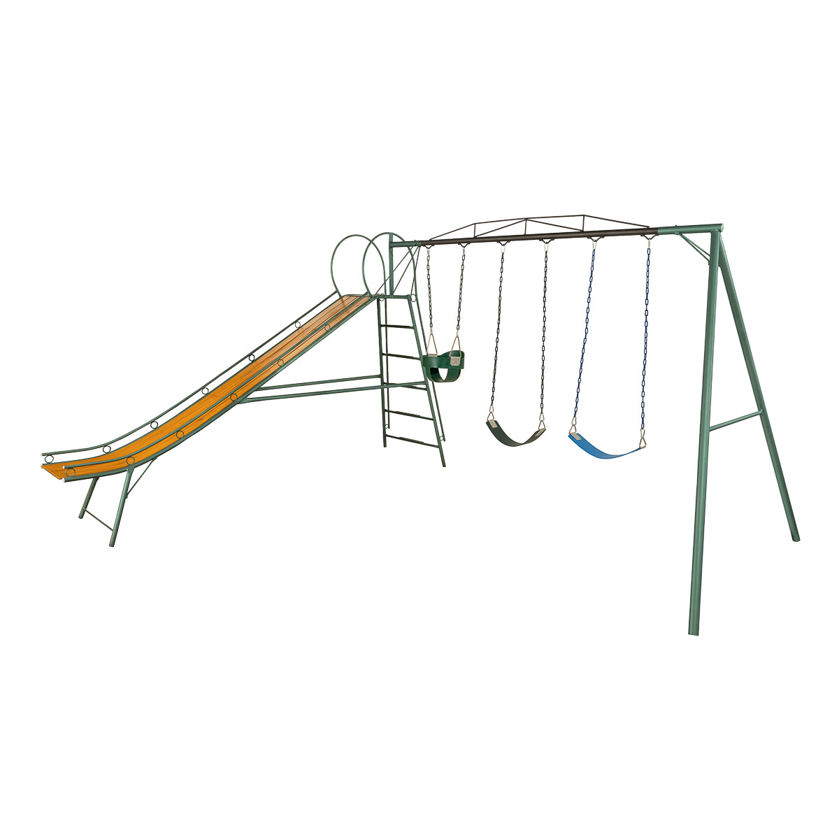 Juego Combinado Infantil con tobogán N°5. 2 hamacas de cincha y 1 hamaca de bebé. 