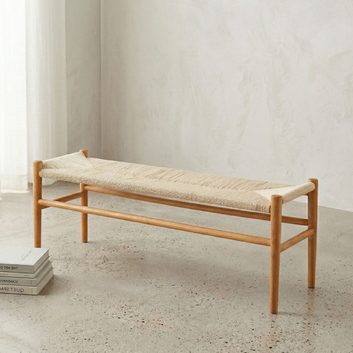 Banco Madera Natural Wishbone - Origen 