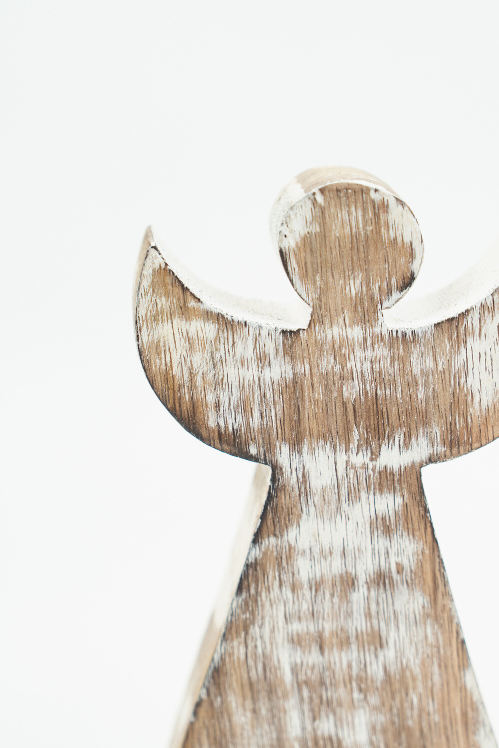 Deco Navidad ángel De Madera Con Base Color Unico