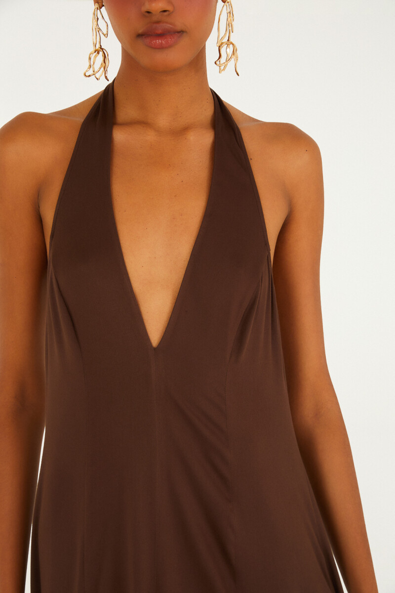 VESTIDO LARGO Marron