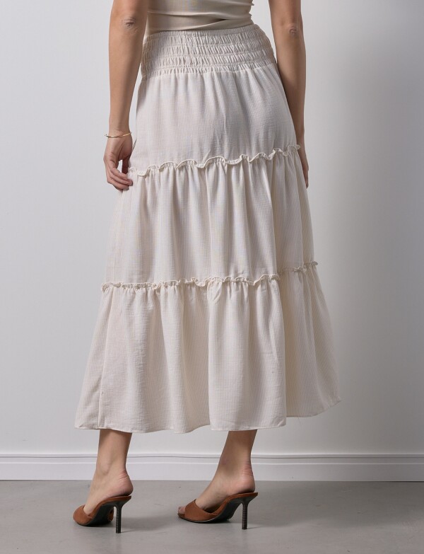Falda Pull On Lineas BEIGE