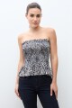 Top animal print negro