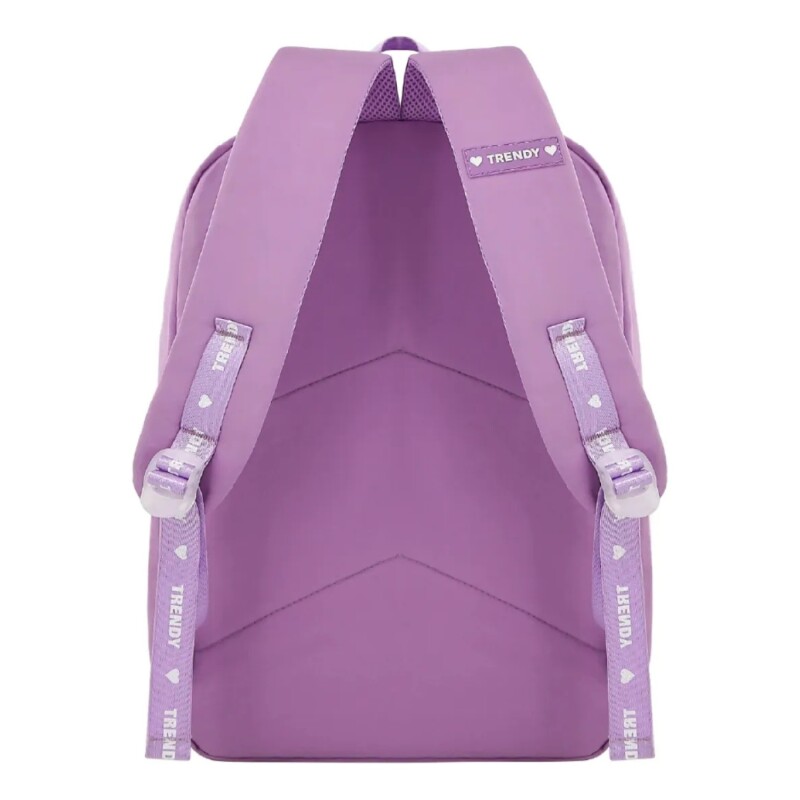 Mochila Trendy Urbana Dama Liviana Con Bolsillos Lila