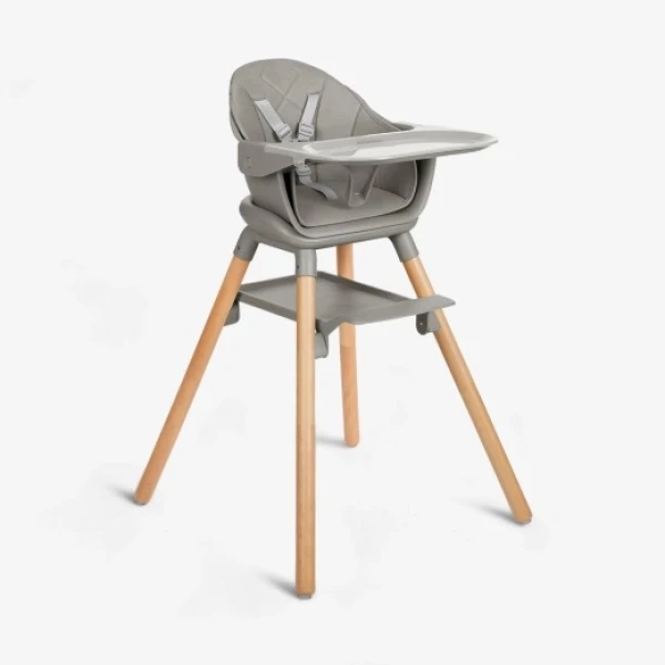 Silla de comer WOODY 6 en 1 KIKKABOO gris Silla de comer WOODY 6 en 1 KIKKABOO gris