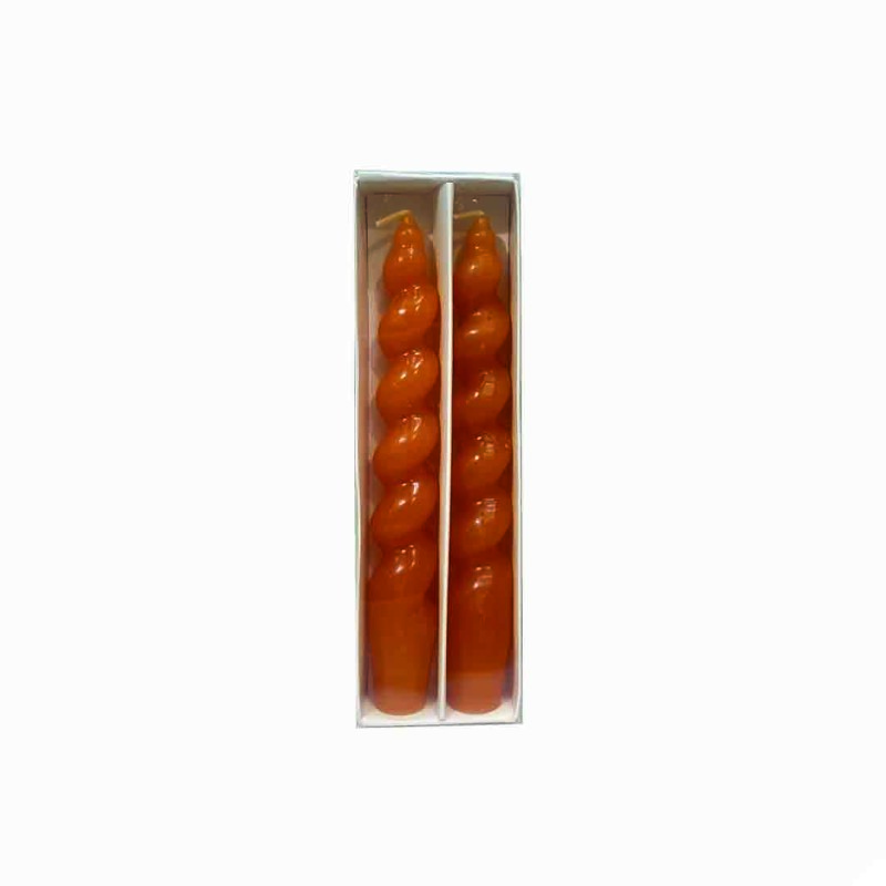 Set de 2 velas torneadas Emma Naranja