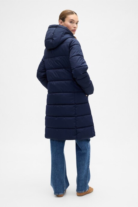 Campera Larga Puffer Mujer Navy Uniform