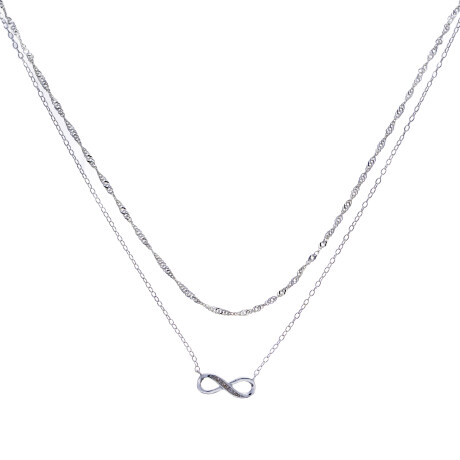 Conjunto de gargantilla en plata 925, INFINITO. Conjunto de gargantilla en plata 925, INFINITO.