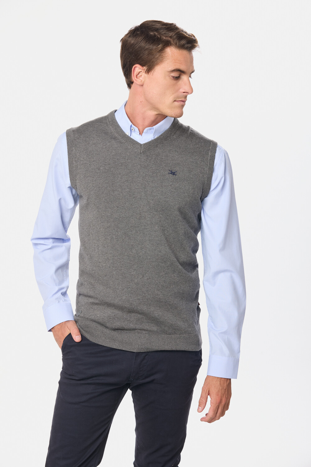 CHALECO TEJIDO Gris Oscuro