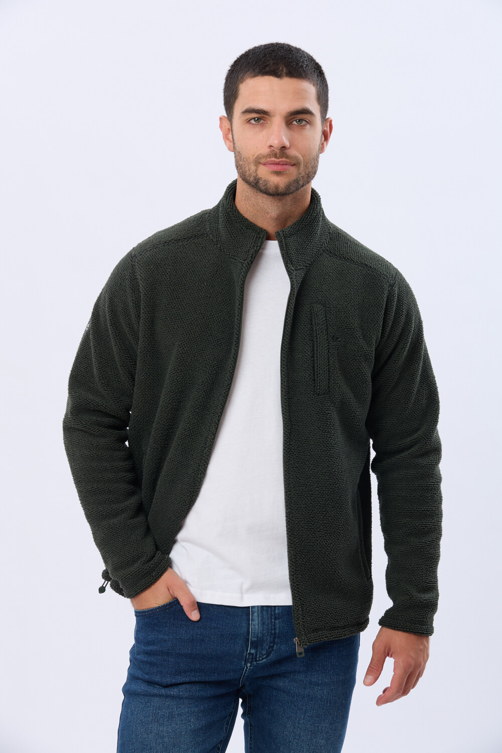 CAMPERA POLAR TEXTURADO GRUESO Verde