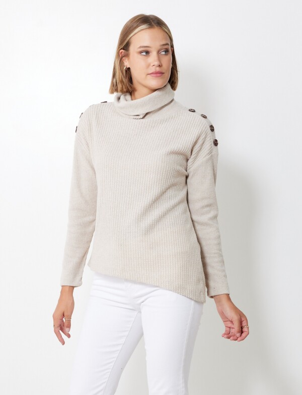 Polera Botones BEIGE