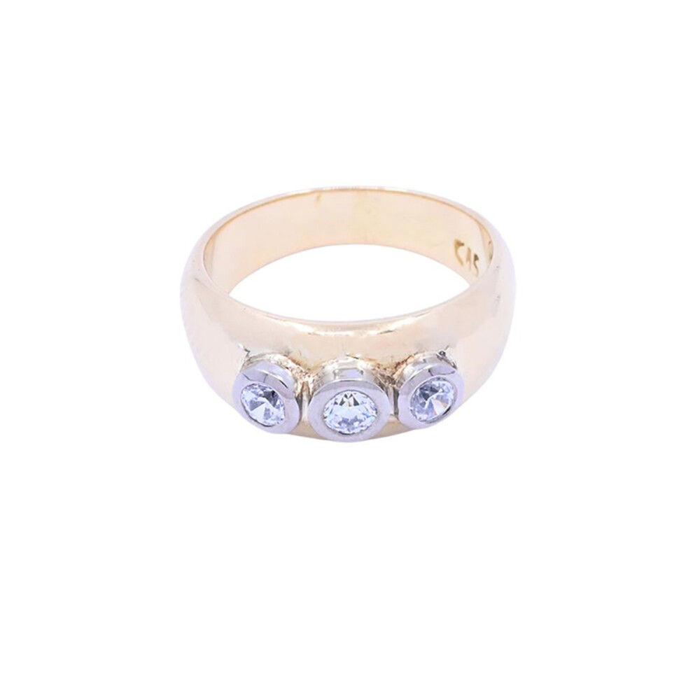 Anillo oro 18k con zirconias. Anillo oro 18k con zirconias.