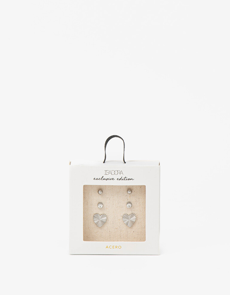 Aros Sets Metal Set De Aros Pasantes Acero - Plateado