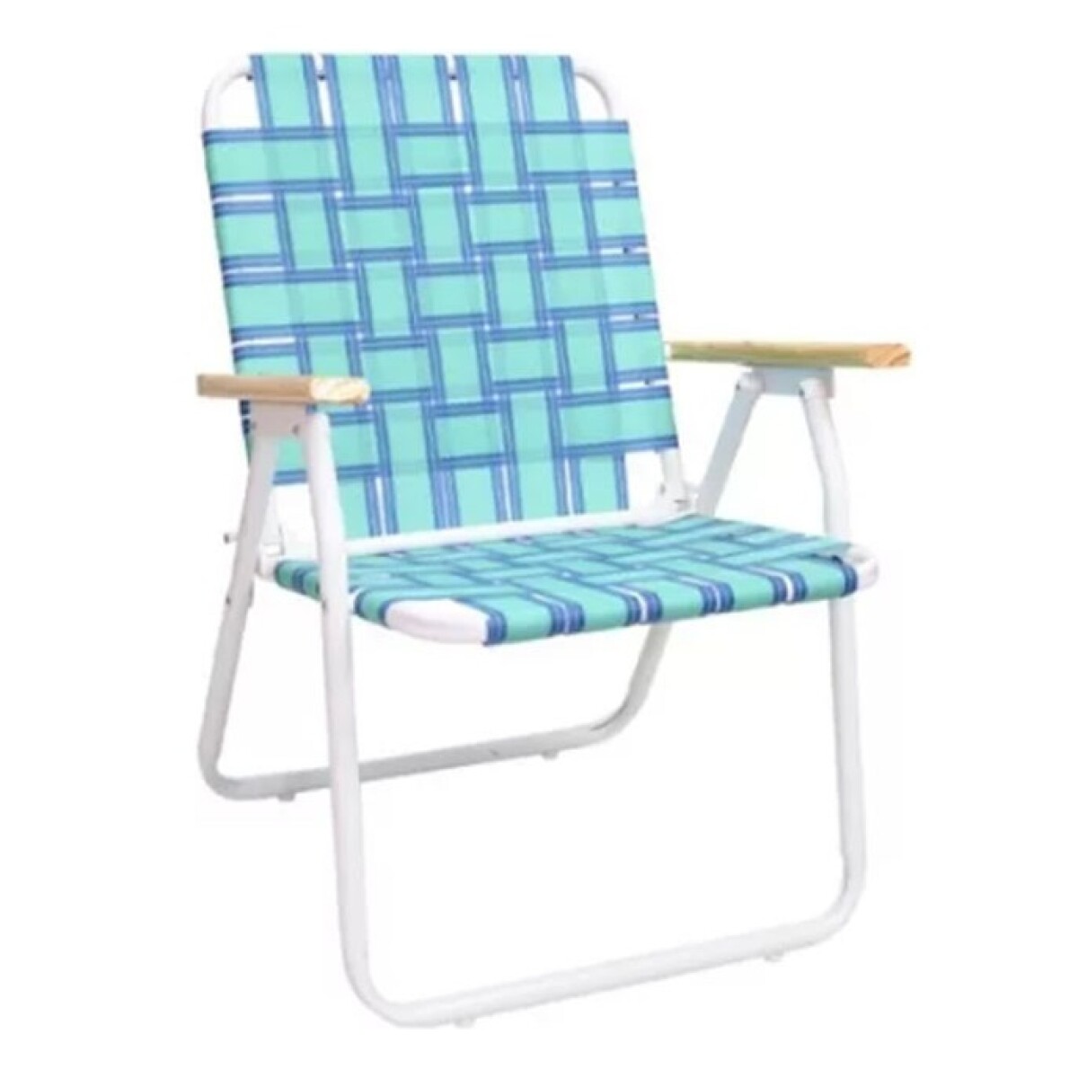Silla Playa Acero 1 Epoxi Con Cinta Reforzada Verde Y Azul 