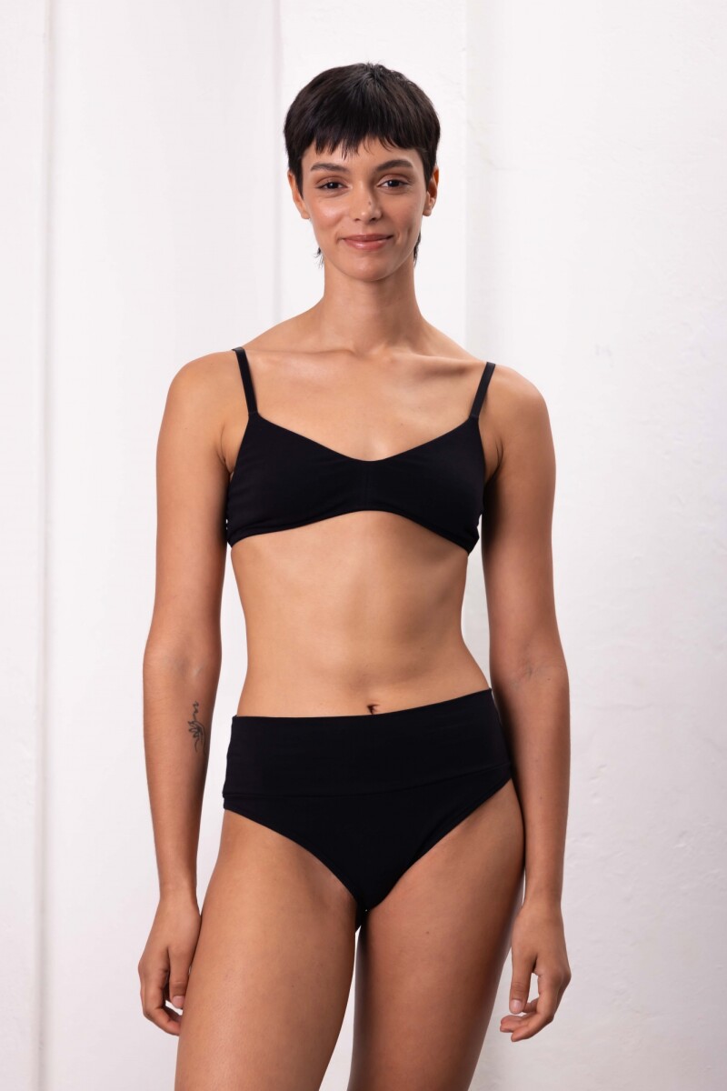 Culotte Gracia – Algodón suave con faja en cintura, calce delicado Negro