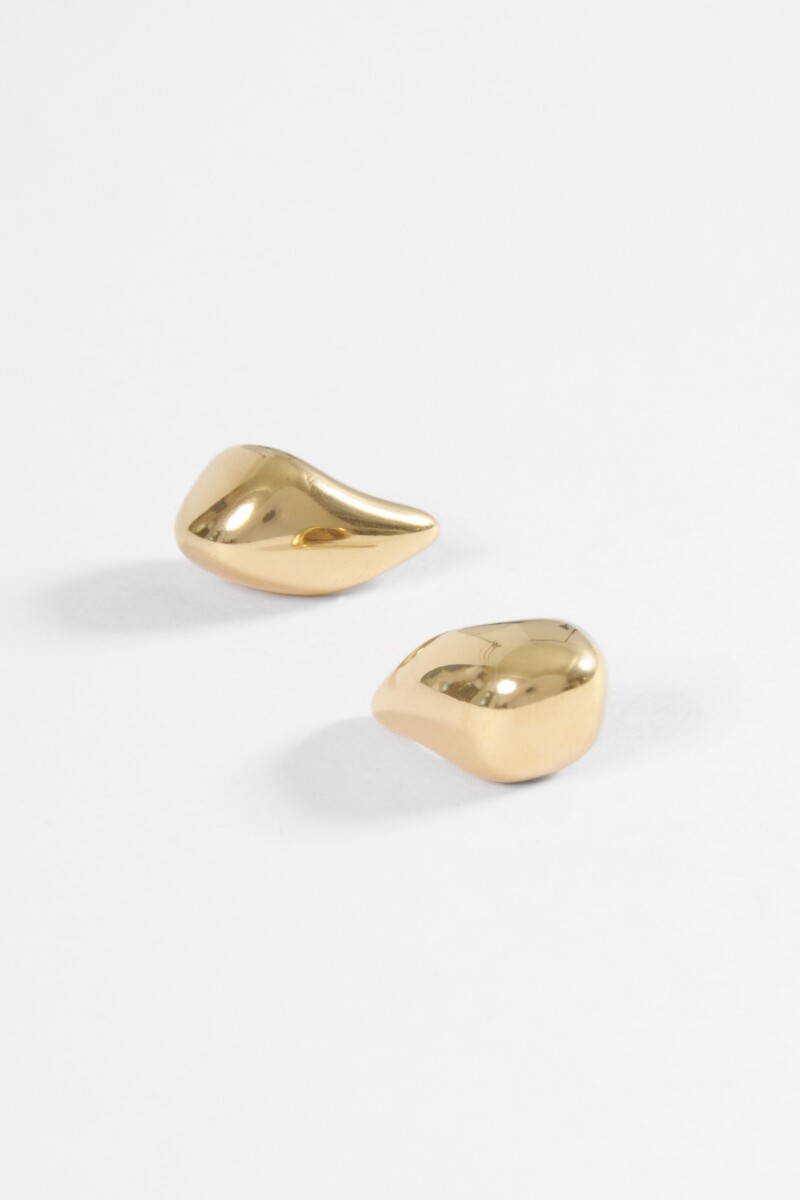 Caravanas acero drop gruesos dorado