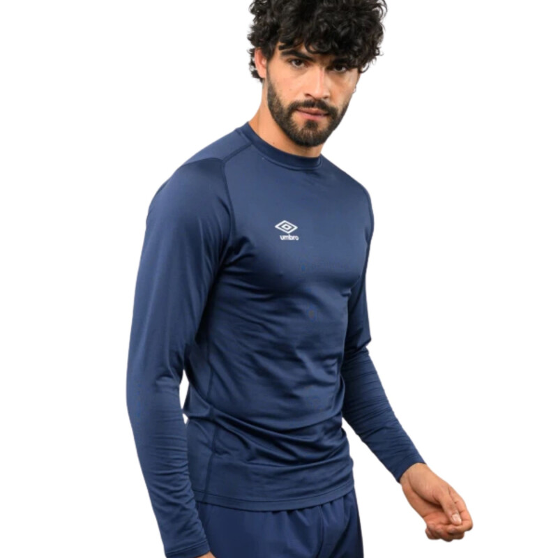 Remera Manga Larga Térmica Umbro Brush Hombre 20103813 Azul