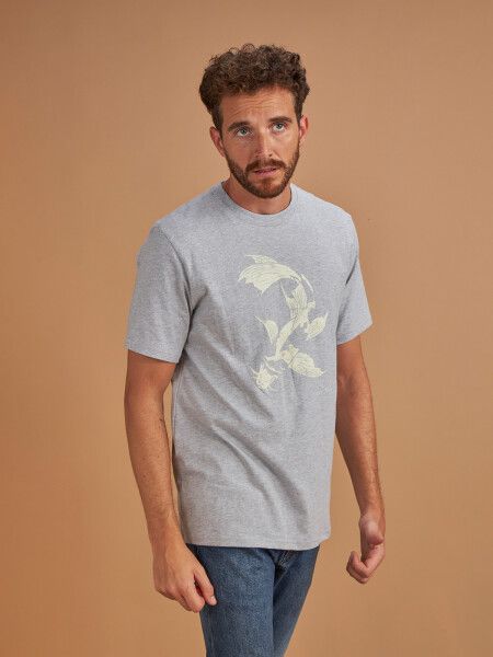 T-SHIRT KOI GRIS OSCURO MELANGE