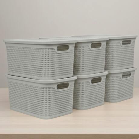 Set x6 Caja simil ratán 7,5 lts CAPPUCCINO