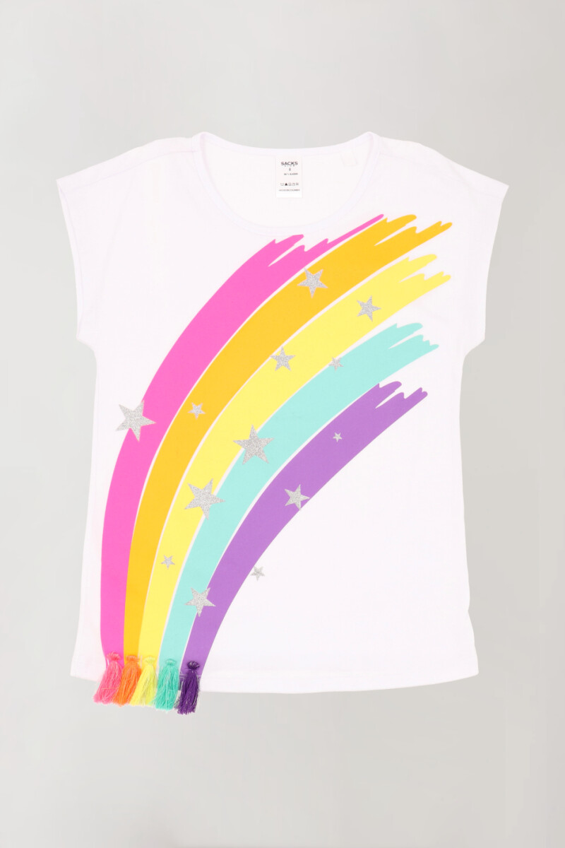 Remera arcoiris Blanco