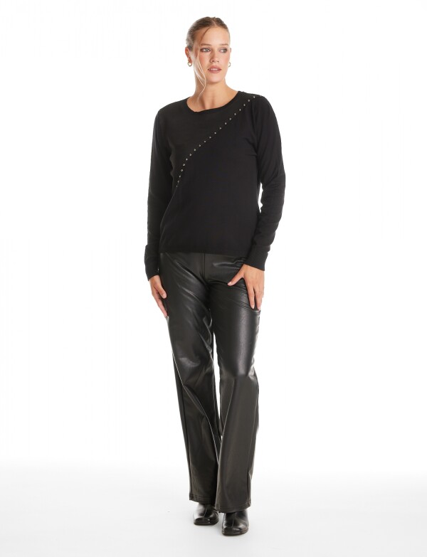 Buzo Combinado Suede NEGRO