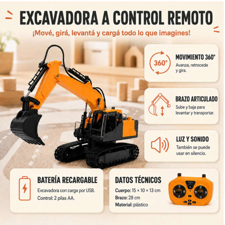 Excavadora a control remoto Amarillo
