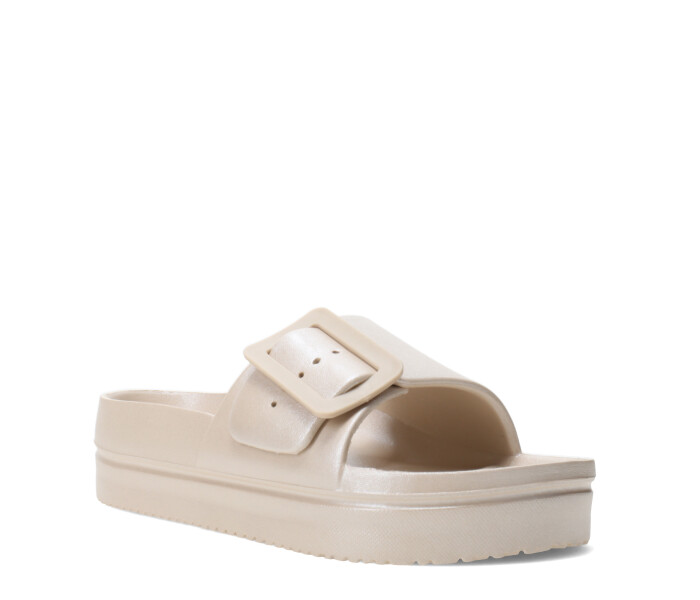 Sandalias MissCarol Erni Con Hebillas Femenino Blanco Perla