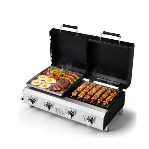 PARRILLA Y PLANCHA A GAS 4 QUEMADORES PARRILLA Y PLANCHA A GAS 4 QUEMADORES