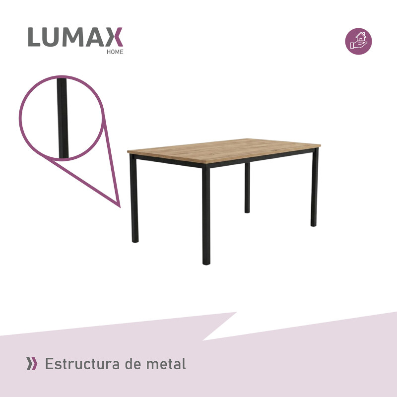 Mesa de comedor madera y hierro 120x80 Mesa de comedor madera y hierro 120x80