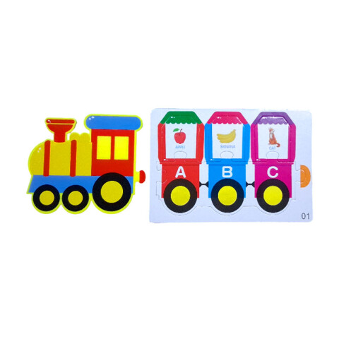 Juego didáctico rompecabeza tren con letras e imágenes Juego Didáctico Rompecabeza Tren Con Letras E Imágenes