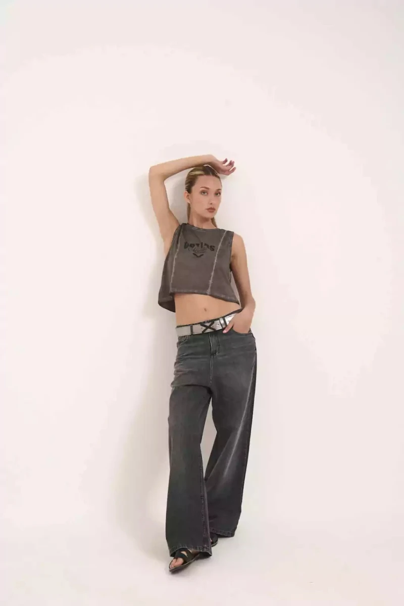 JEAN BAGGY OLIVO BLACK Gris