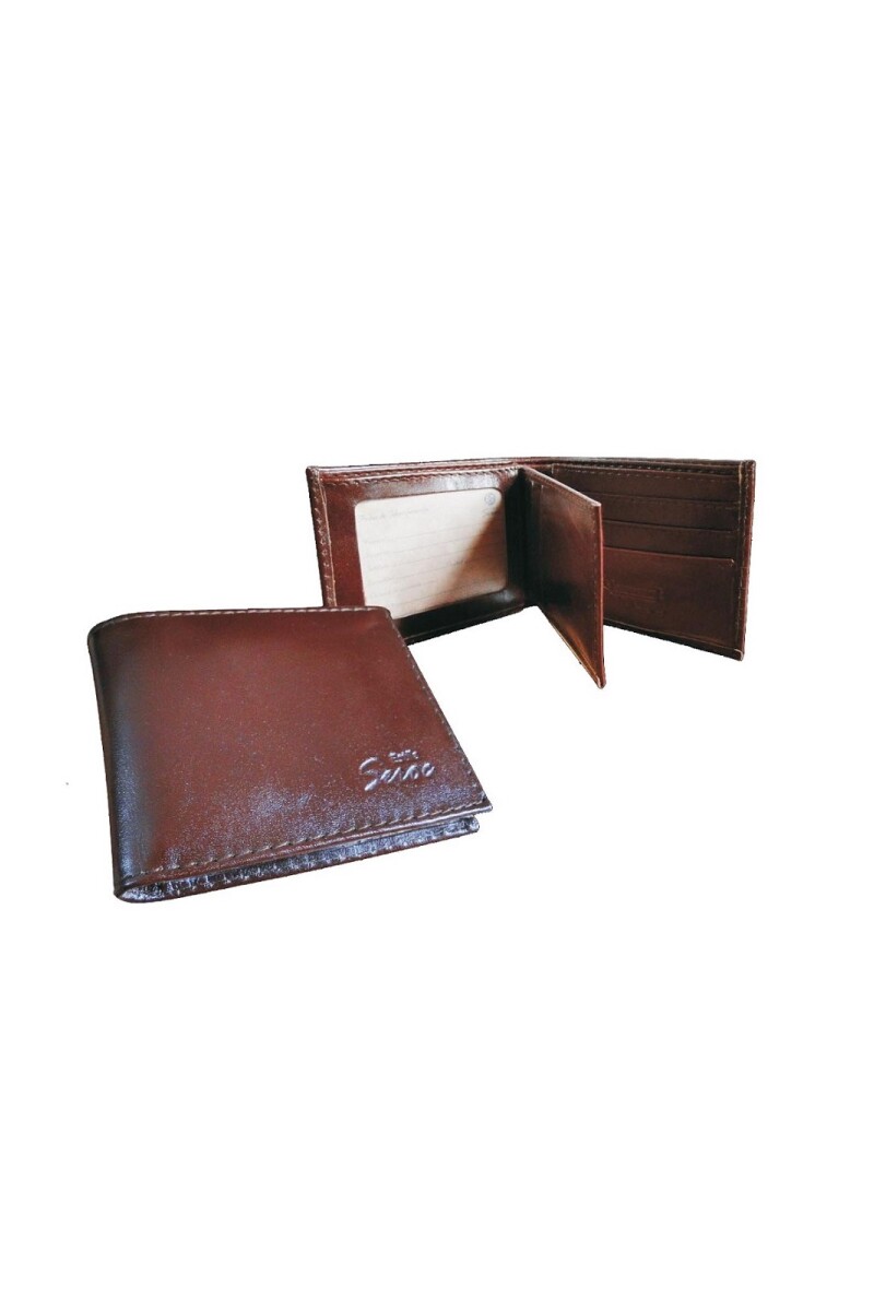 Billetera de cuero volante interior Marron