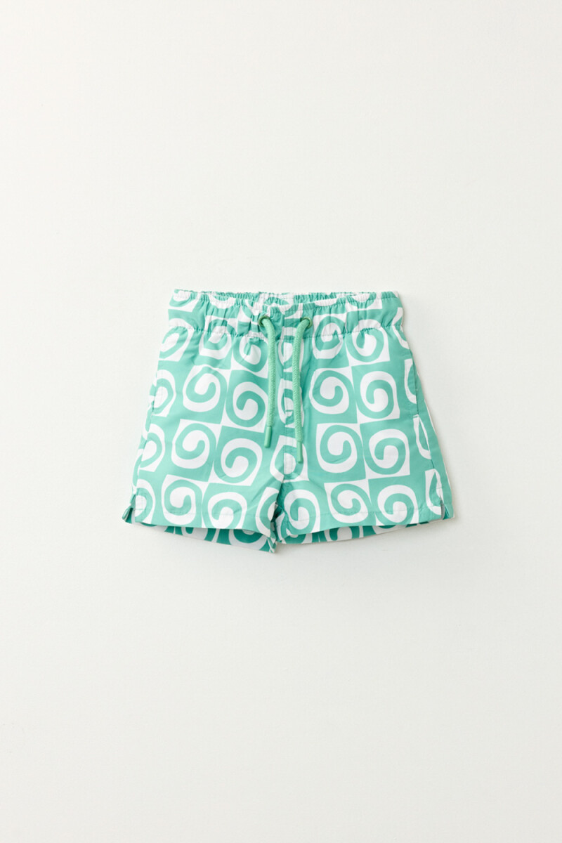 Short de baño - Estampa Tribal Verde 