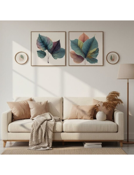 CUADRO CANVAS 40x40cm MARCO HOJA POPLAR COLORES 1 CUADRO CANVAS 40x40cm MARCO HOJA POPLAR COLORES 1